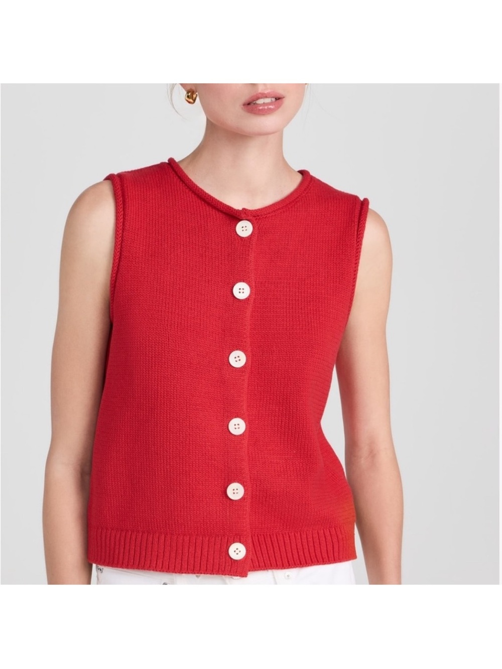 Alex Mill Bridget Knit Vest Tomato Red